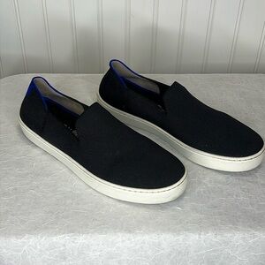 Rothy's Black Slip-On Sneakers with White Sole